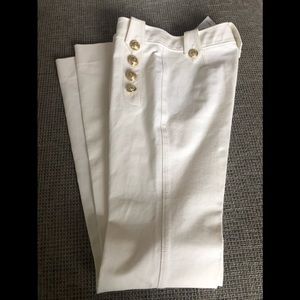 DEREK LAM 10 CROSBY SOFT WHITE TROUSERS